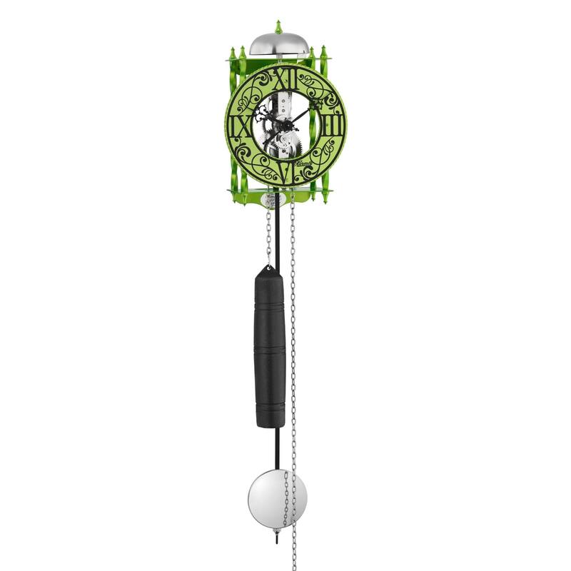 Pendulum Skeleton Wall Clock - 24" - Green