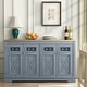 preview thumbnail 16 of 22, 57.4" Farmhouse Storage Sideboard Buffet Cabinet with 4 Glass Doors and Adjustable Shelves