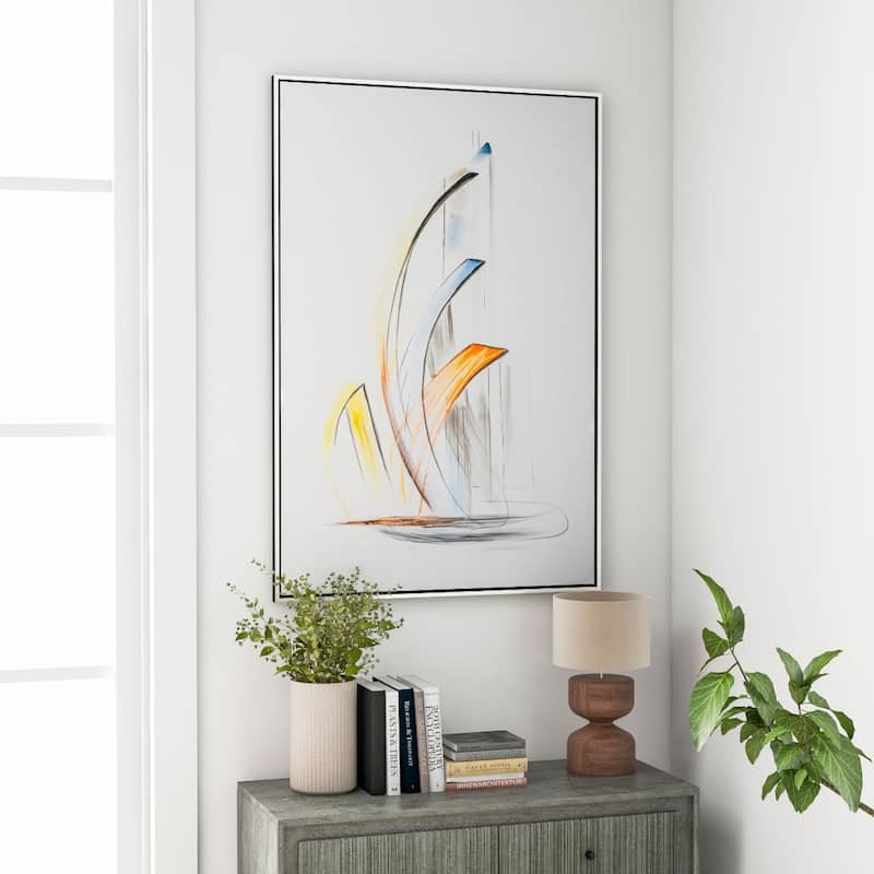 Schooner Winds Hand Painted Framed Canvas