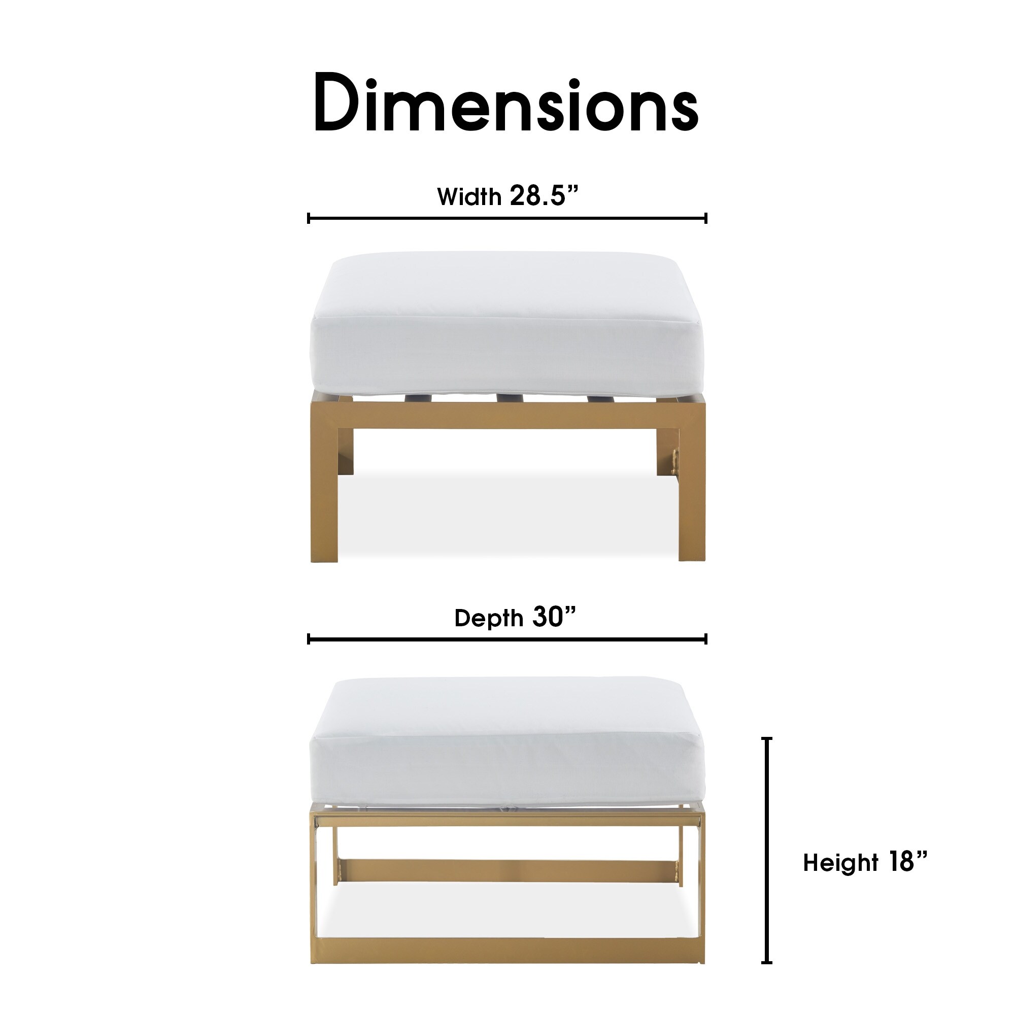 Shop Elle Decor Mirabelle Outdoor Ottoman French Gold On Sale