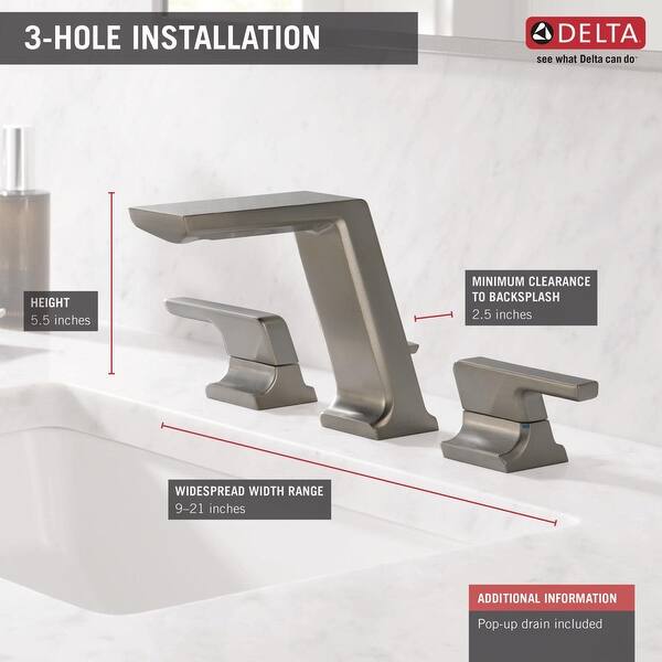 Shop Delta 3599lf Mpu Pivotal 1 2 Gpm Widespread Bathroom Faucet