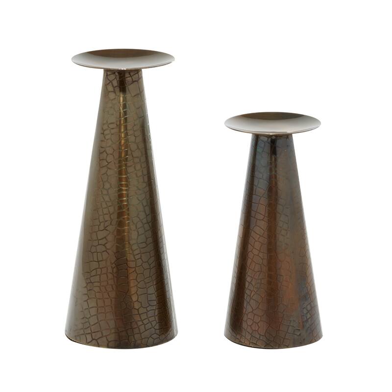Stainless Steel Glam Candle Holder (Set of 2) - S/2 8.75", 11"H