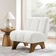 preview thumbnail 3 of 8, Art Leon Modern Wood and Fabric Accent Sofa Chair