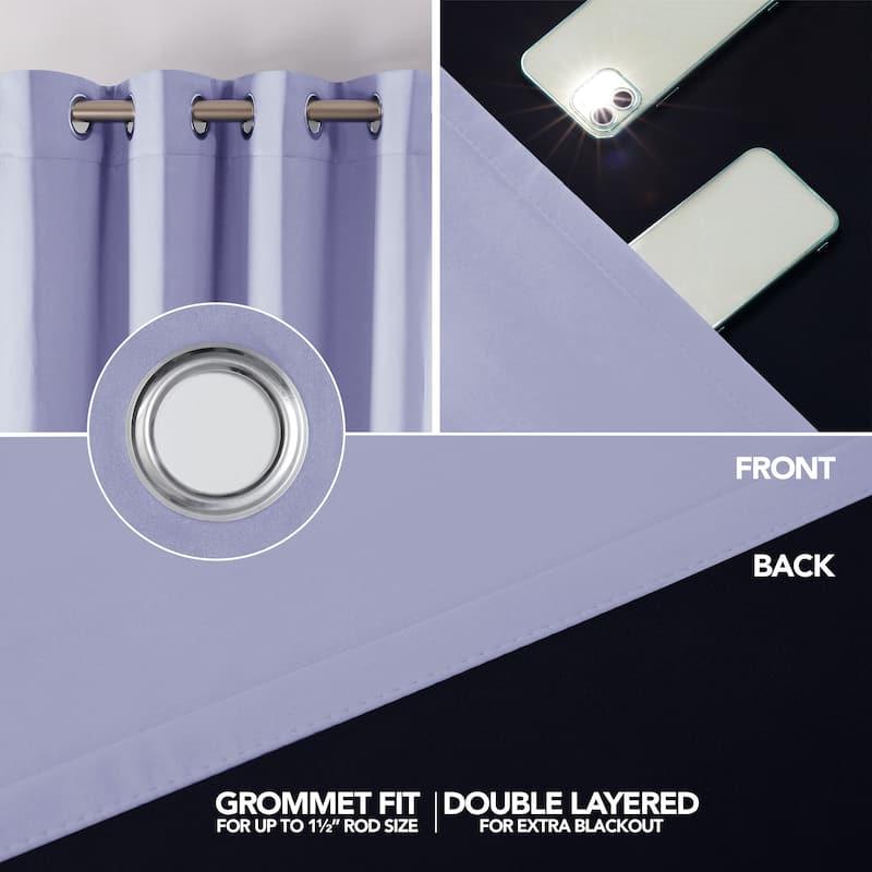 Deconovo 100 Percent Blackout with Liner Grommet Curtain (2 Panel)