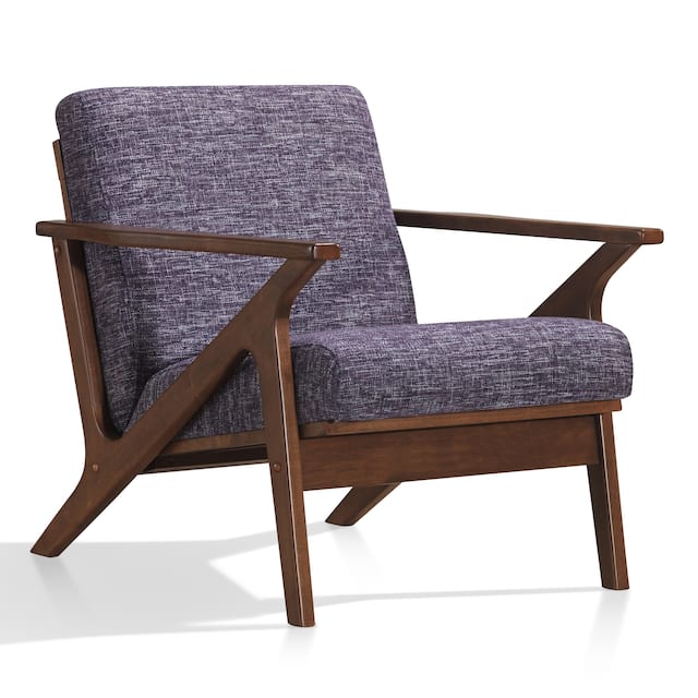 Omax Decor Zola Lounge Chair - Purple/Walnut