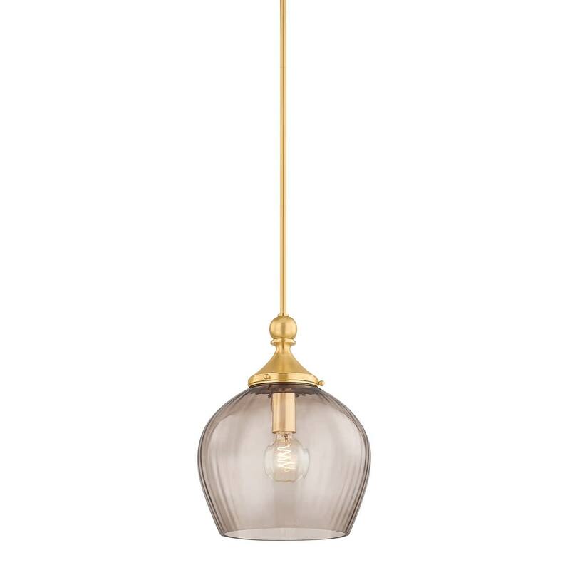 Hudson Valley Lighting 6913 Chatton 12" Wide Pendant with Fluted Glass - Aged Brass