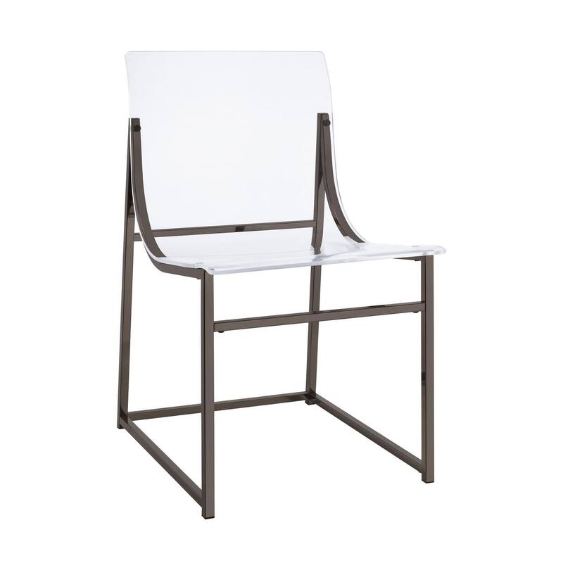 Fancher Clear and Black Nickel Acrylic Side Chair (Set of 2)