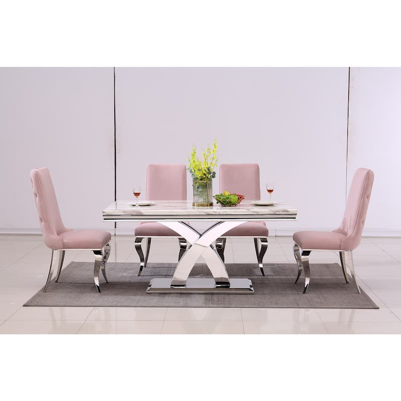Black Dining Room Table with Polished Gold Metal Legs