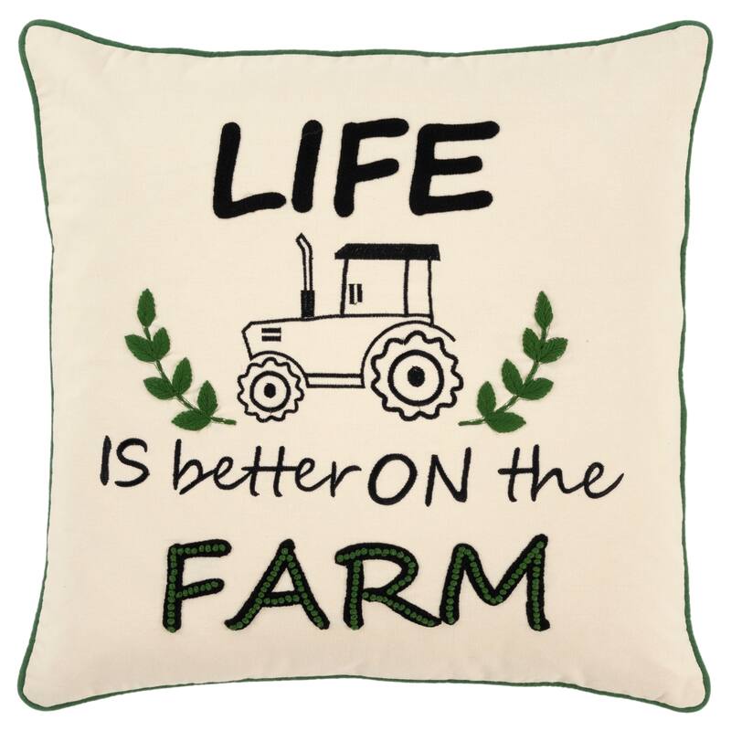 Rizzy Home Life is Better on the Farm Throw Pillow Cover