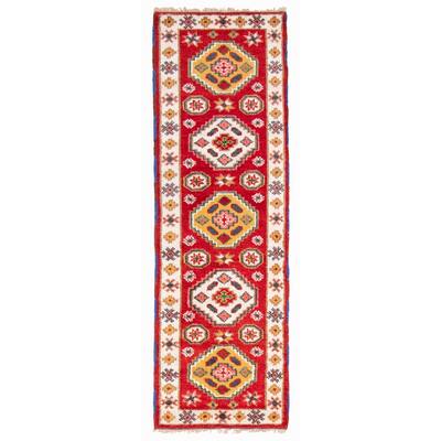 ECARPETGALLERY Hand-knotted Royal Kazak Red Wool Rug - 2'2 x 6'10