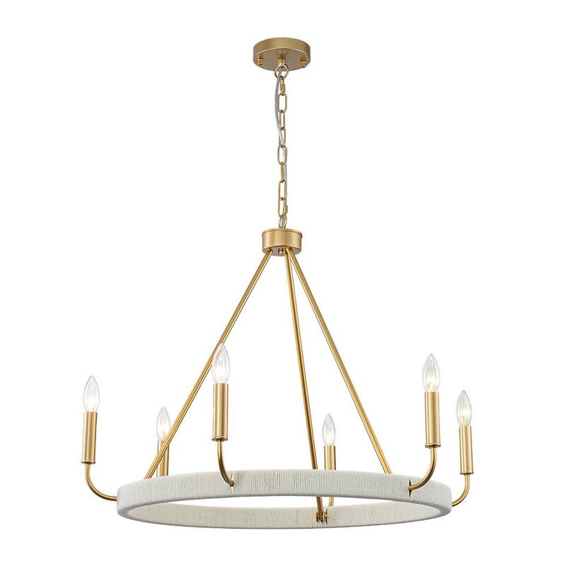 Modern Lodge 6-Light Candle-style Circular Chandelier - 30.1 in