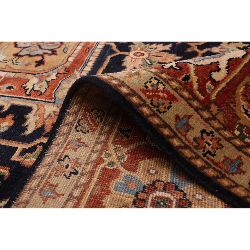 ECARPETGALLERY Hand-knotted Jules Sultane Dark Navy Wool Rug - 8'11 x 11'11