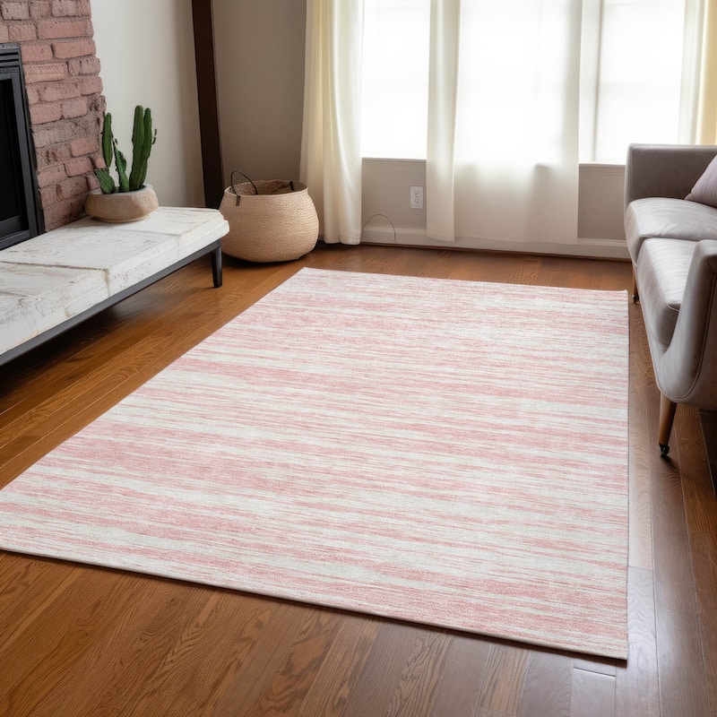 Machine Washable Indoor/ Outdoor Casual Ombre Chantille Rug
