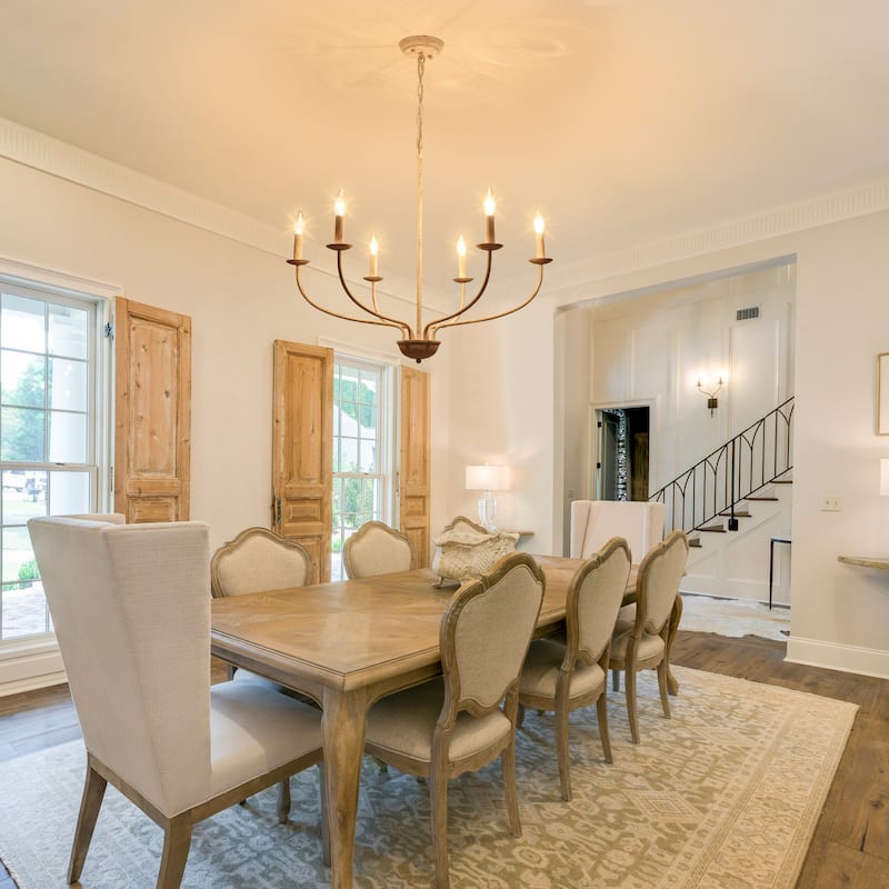 6-Light Vintage Candle Chandelier Light for Dining Room Bedroom Kitchen