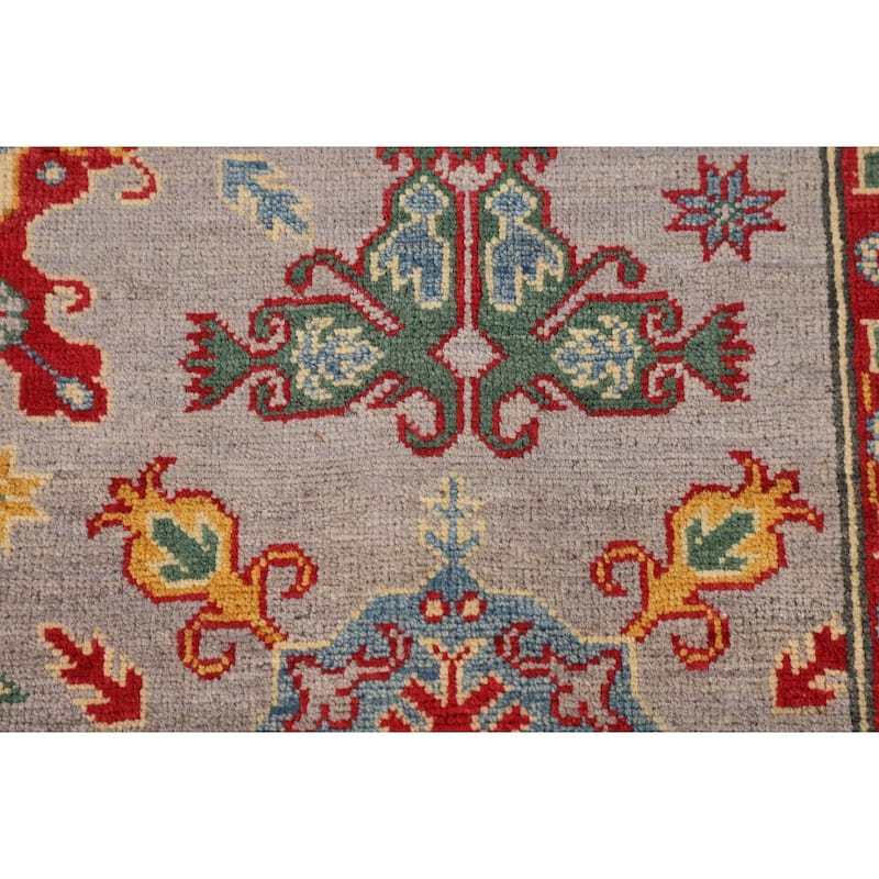Kazak Oriental Area Rug Hand-Knotted Living Room Wool Carpet - 4'11" x 6'8"