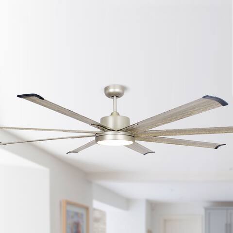 72" Larger Aluminum 8-Blade LED Ceiling Fan with Remote