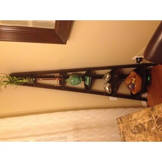 5-Shelf Corner Ladder Espresso Bookcase