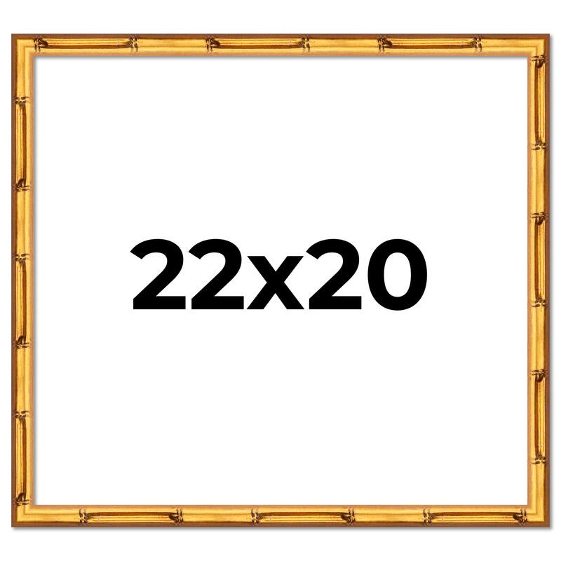 22x20 Frame Gold Bamboo Picture Frame Modern Photo Frame Includes UV Acrylic Shatter Guard Front Acid Free Foam Backing Board