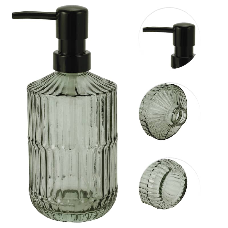 Simple Vertical Lines Soap Pump Dispenser for Bathroom 450ml 1 Pcs