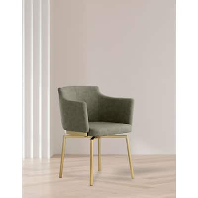 Somette Denise Club Arm Chair with Golden Legs & Swivel, Set of 2