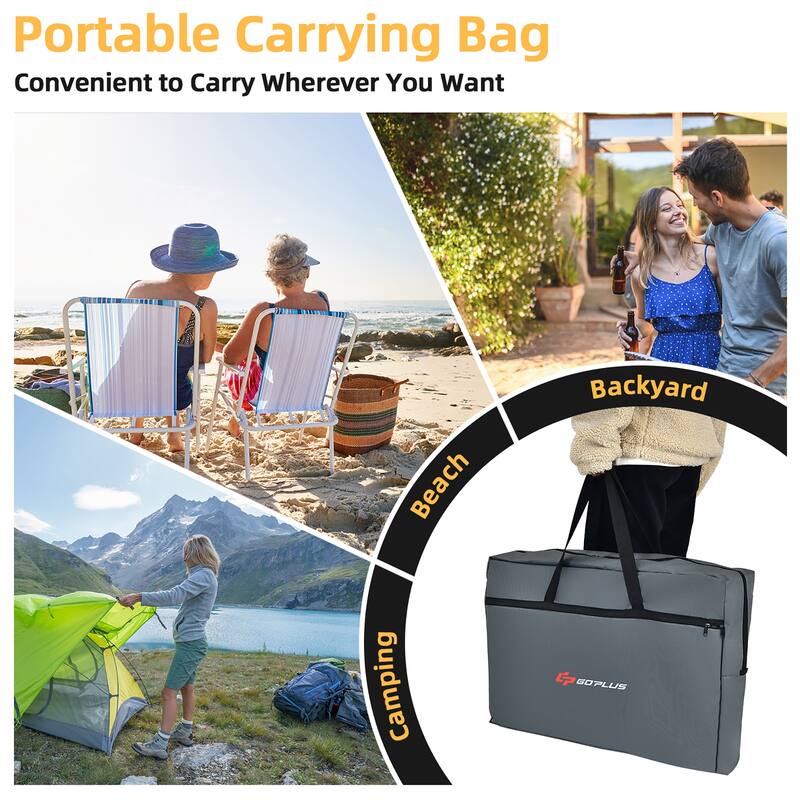 Costway Folding Portable Aluminum Camping Grill Table w/ Storage