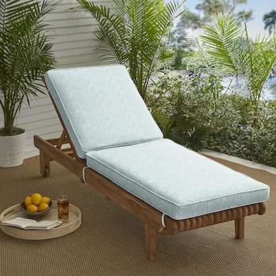 Sorra Home Griffen Snowy Indoor/Outdoor Corded Chaise Lounge Cushion