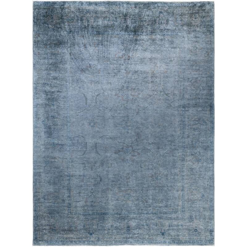 Overdyed One-of-a-Kind Hand-Knotted Area Rug - Gray - 9' 1" x 12' 1"