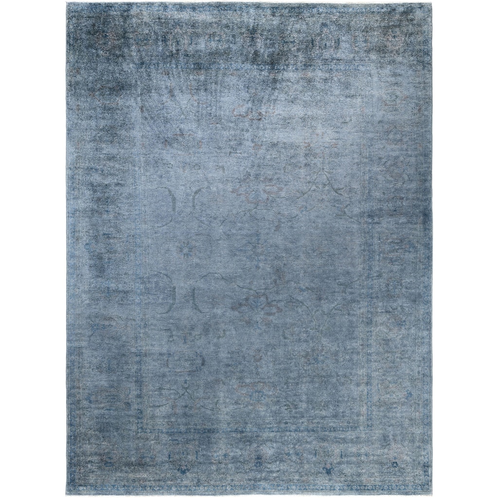 Overdyed One-of-a-Kind Hand-Knotted Area Rug - Gray - 9' 1" x 12' 1"