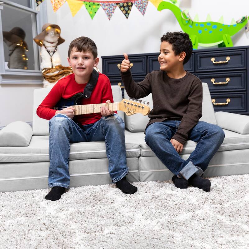 Playscape Deluxe Plush Velvet Kids 6 Piece Modular Couch / Playset