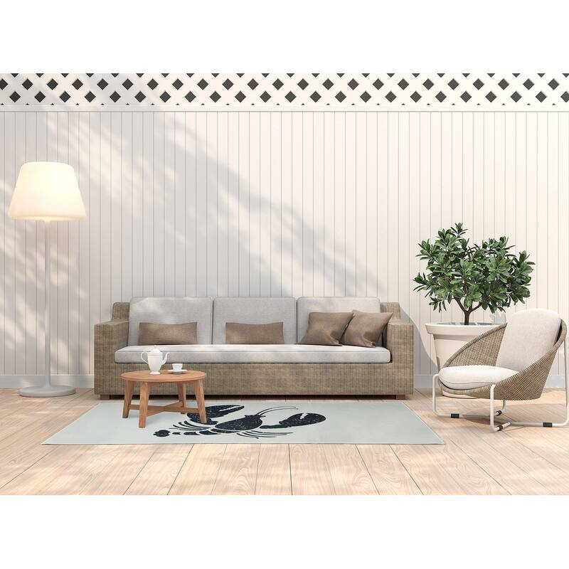 Lobster Nautical Indoor/Outdoor Rug