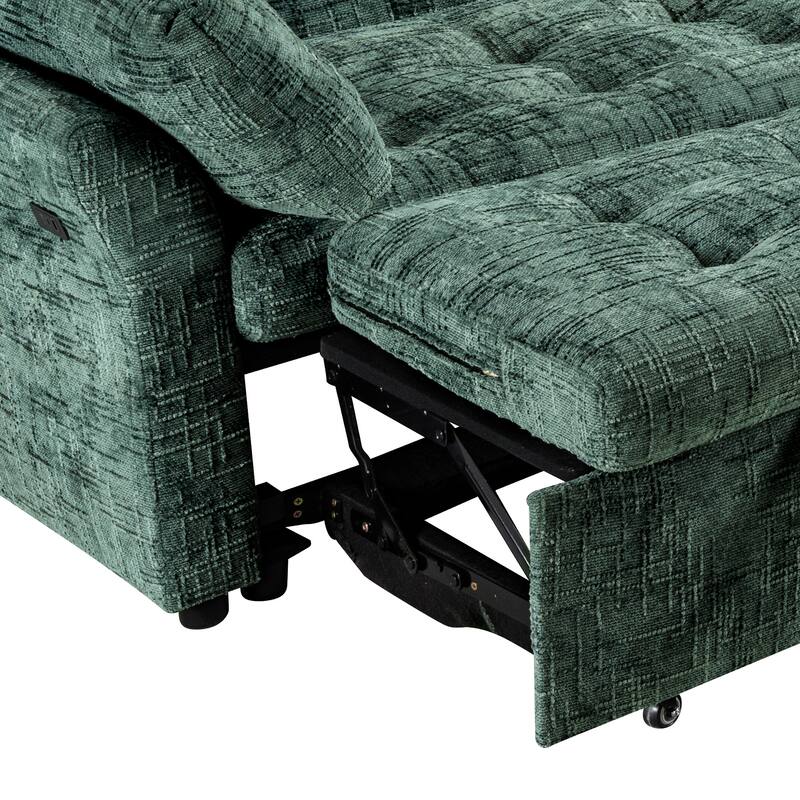 3-Seat Sofa Bed – Pull-Out Sleeper, 89" Sectional Sofa in Beige/Blue/Green