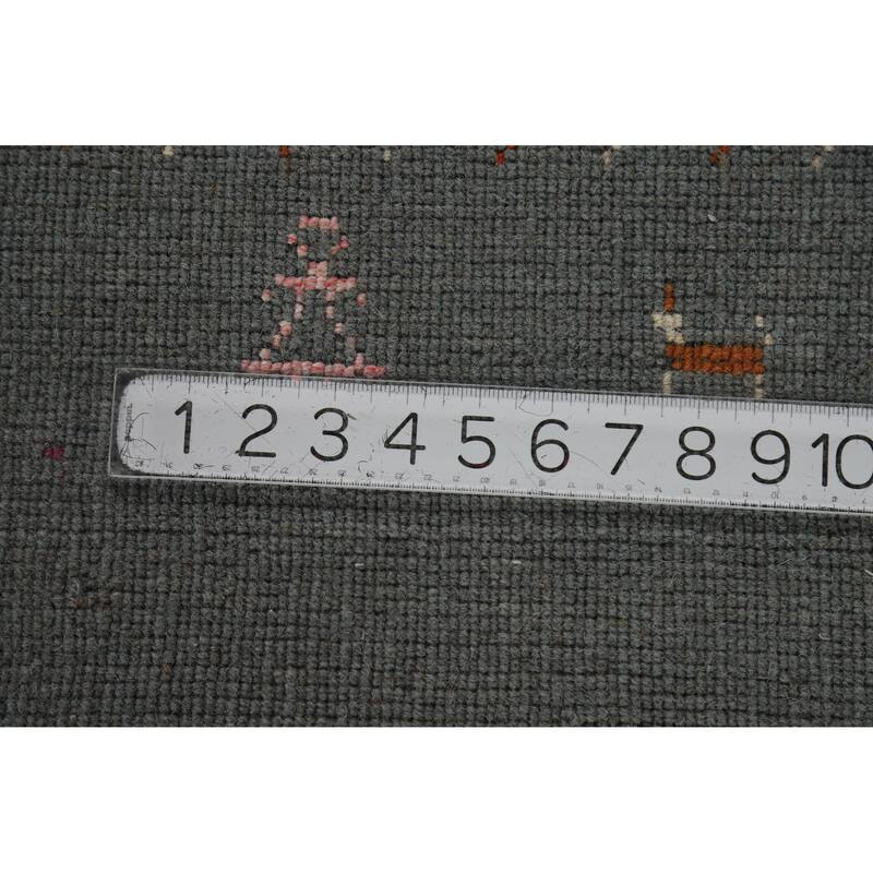 Hand Knotted Oriental 100% Wool Carpet Tribal Tribal Greys & Charcoal Gabbeh Area Rug - 7' 9'' X 5' 0''