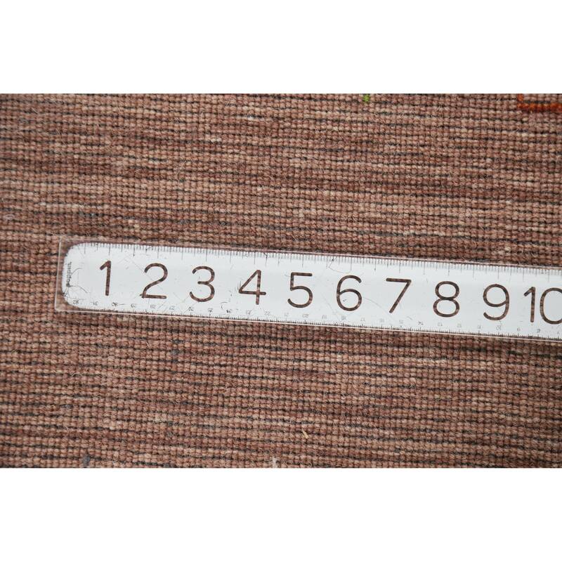 Brown Tribal Gabbeh Indian Area Rug Handmade Wool Carpet - 8'0" x 9'10"