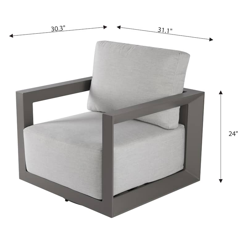 Elementi Newport Outdoor Aluminum Swivel Chair with Sunbrella® Cushions