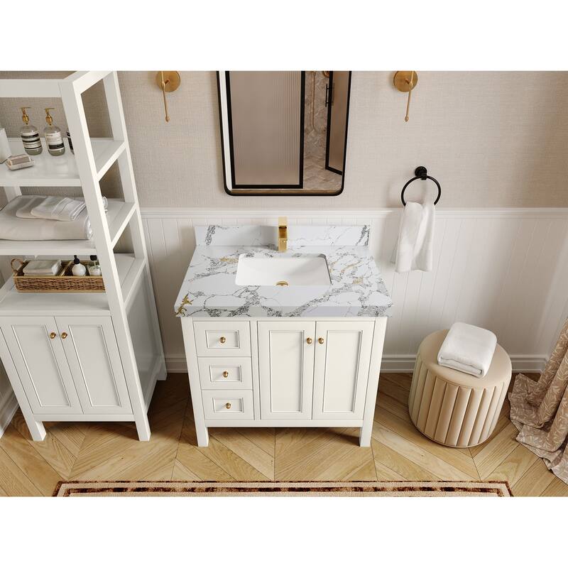 Willow Collections 36 in. W x 22 in. D Nashville Center Right Sink Bathroom Vanity with Countertop
