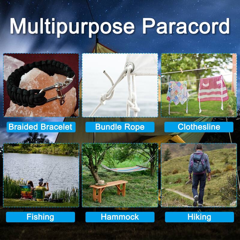 2Pcs Reflective Guyline Camping Paracord Tent Cord Guyline Rope