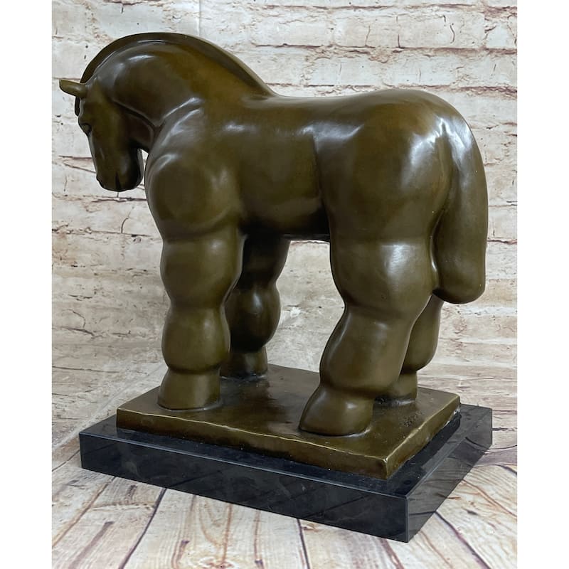Modern Art Roman Horse Bronze Figurine By Botero Statue Sculpture Figurine Decor