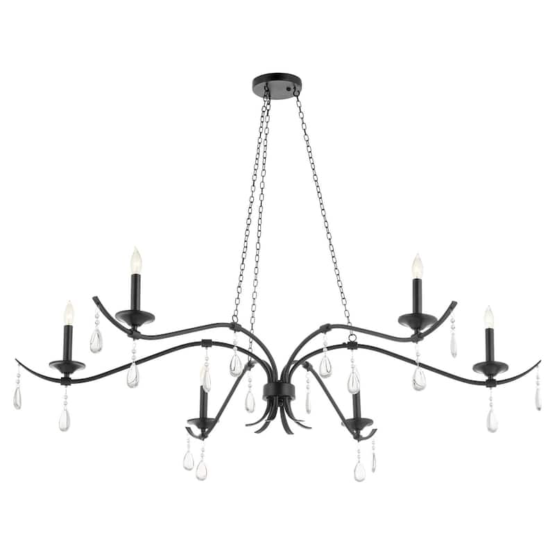 Quorum International 602-6 Lorelei 6 Light 50" Wide Crystal Candle