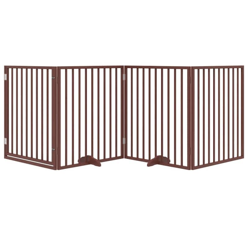vidaXL Dog Gate Foldable Poplar Wood