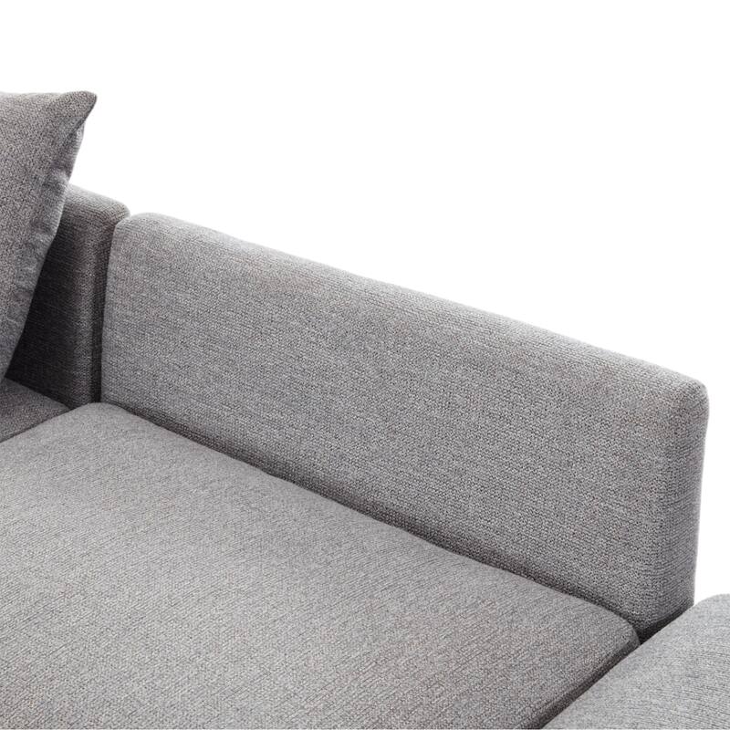 85.4" Chenille Modular Sectional Sofa with Ottoman and USB Ports - U/L-Shaped Convertible Design