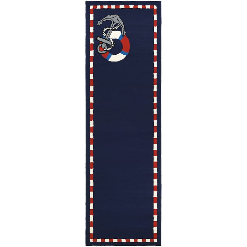 Picadilly Ancora Navy Blue Indoor/ Outdoor Area Rug