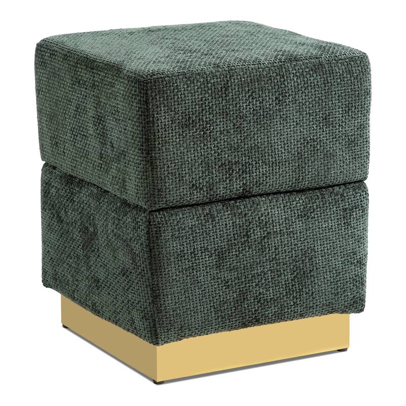 Furniture of America Dashiell Modern 15-inch Chenille Cube Storage Ottoman