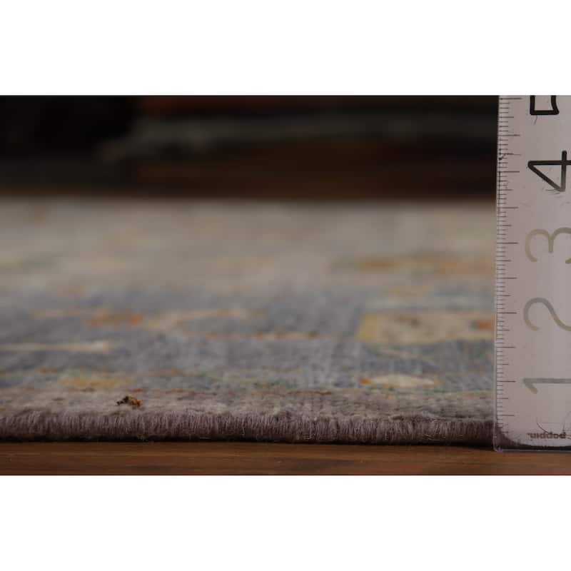 Hand Knotted Oriental 100% Wool Carpet Transitional All-Over Greys & Charcoal Oushak Area Rug - 11' 10'' X 8' 10''
