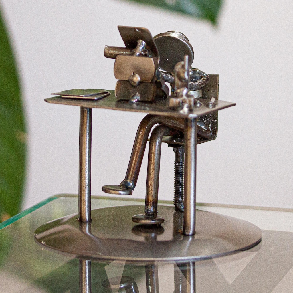 Novica Handmade Secretary Recycled Metal Auto Part Sculpture