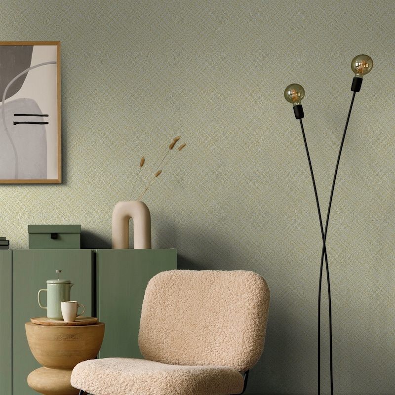 Galerie Wallcoverings Flora Herringbone Weave Vinyl on Non-woven Matte Wallpaper Roll