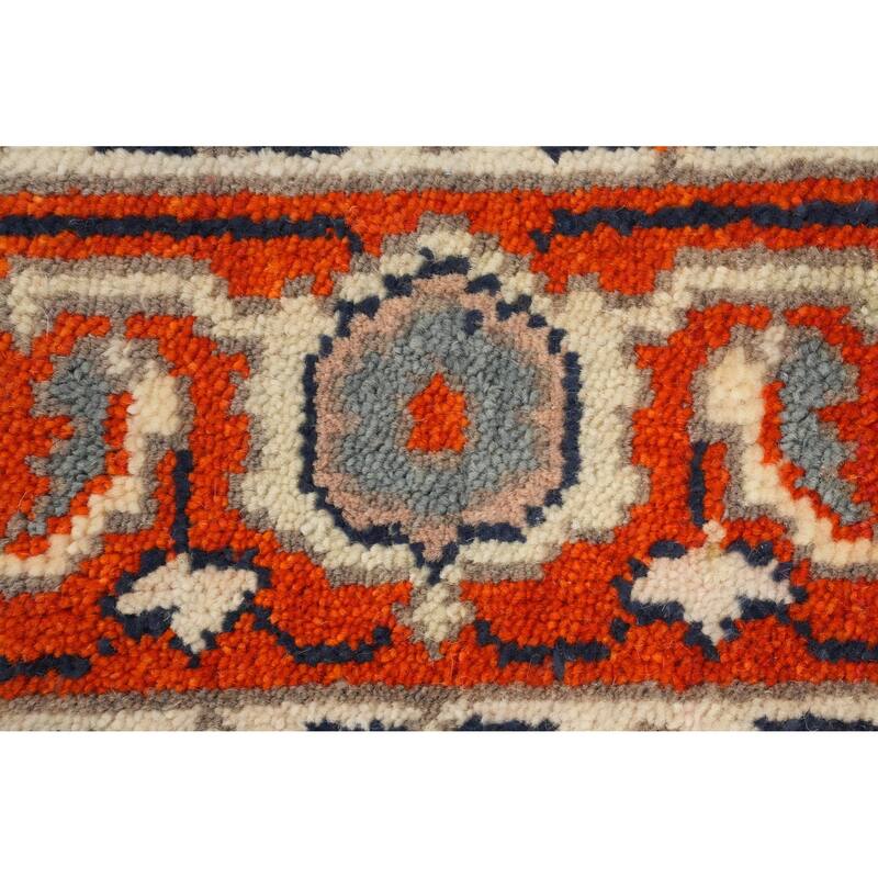 Hand Knotted Oriental 100% Wool Carpet Transitional Floral Beige & Ivories Oushak Area Rug - 5' 11'' X 4' 0''