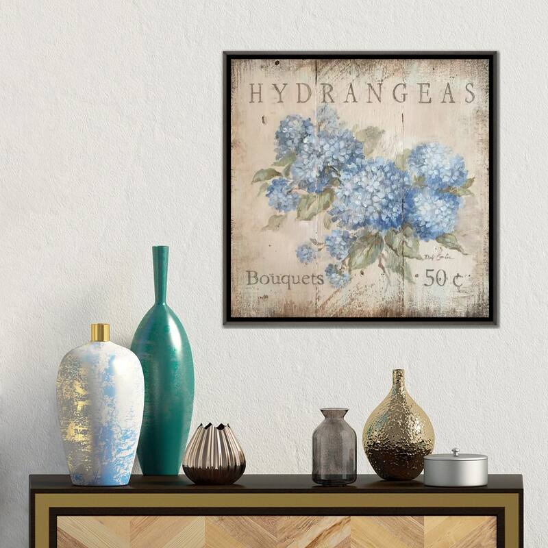 iCanvas "Hydrangeas Bouquets (50 Cents)" by Debi Coules Framed