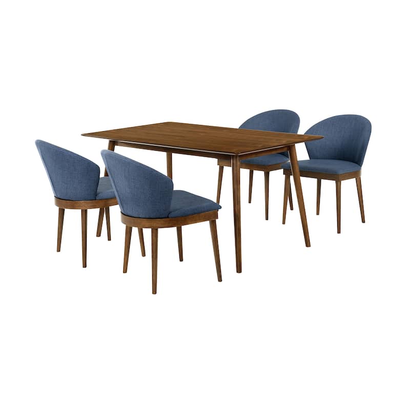 Westmont Juno Black or Walnut Wood 5 Piece Dining Set