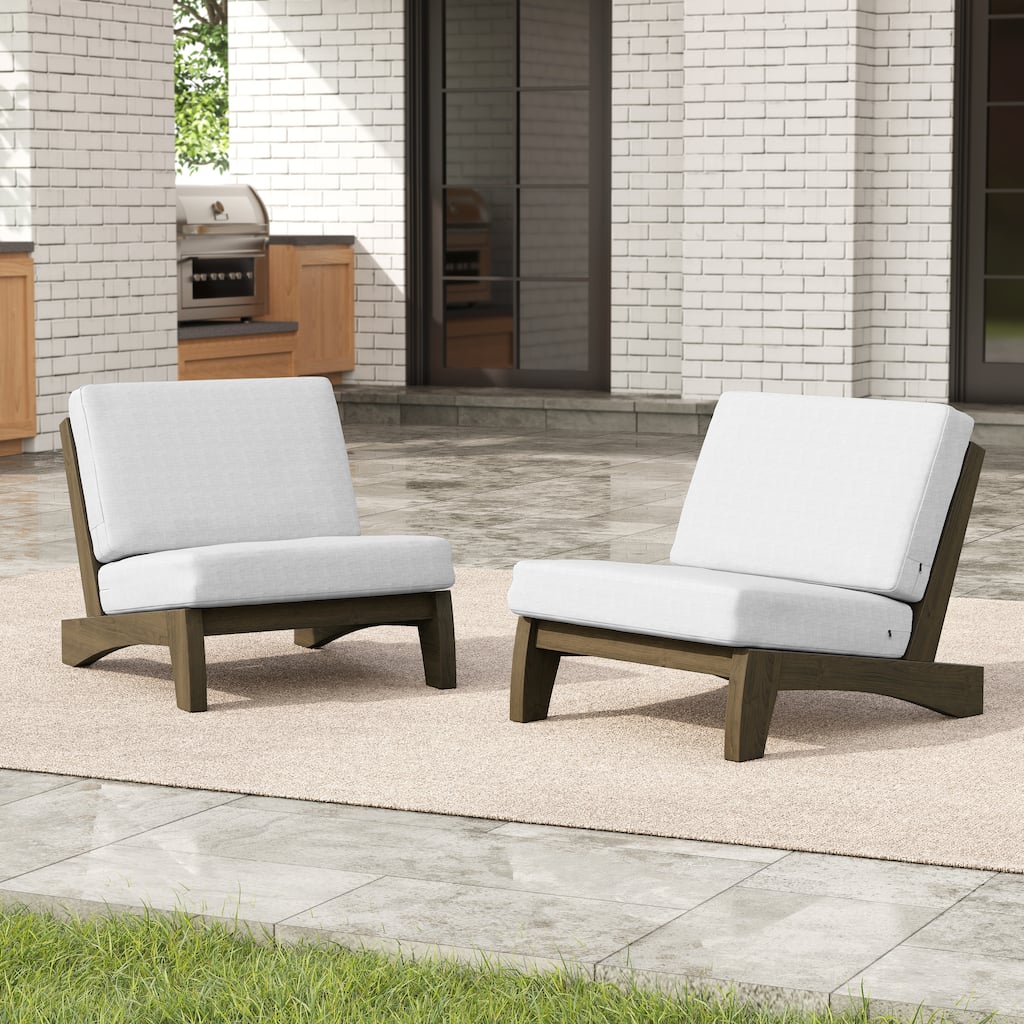 Sectional Wood Furniture 2 Seat Armless Patio Sofa
