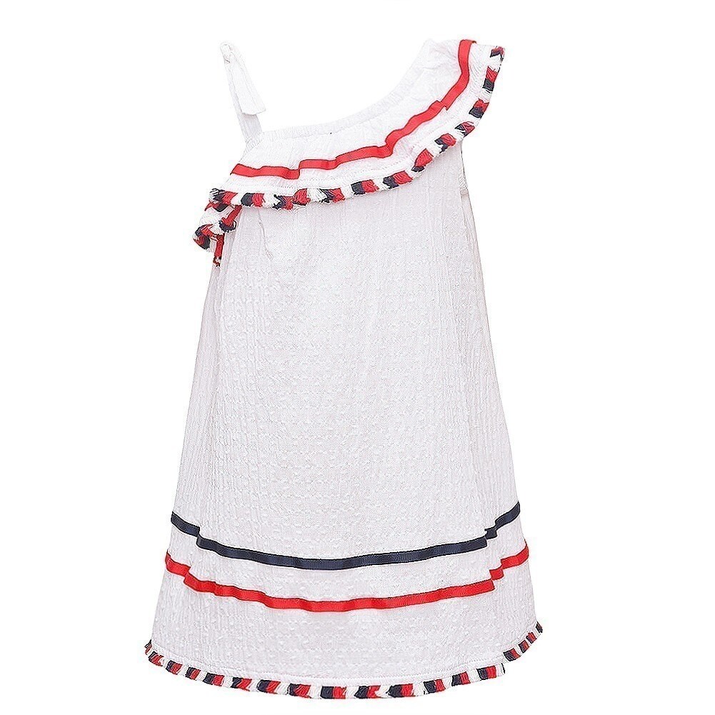 Shop Bonnie Jean Big Girls White One Shoulder Ruffled Tea Length